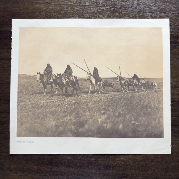 Edward S Curtis Travaux Piegan Vintage Print Native American Framed Art 21x17 - Picture 2 of 16